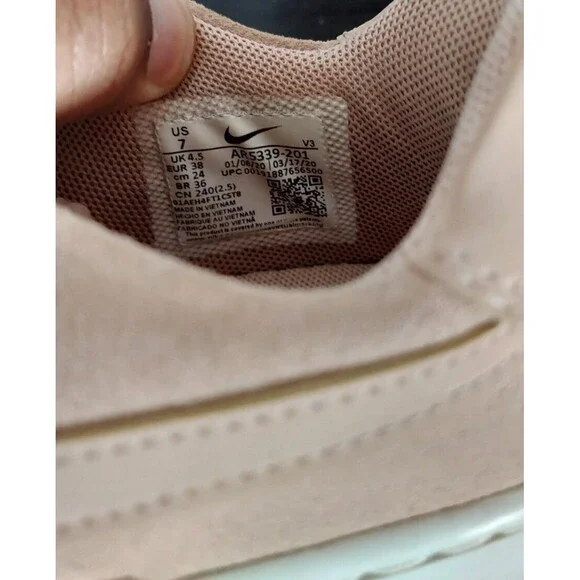 Nike Womens Air Force 1 Sage Low Sneakers Shoes Pink AR5339-201 Suede Lace Up 7 - Picture 8 of 8